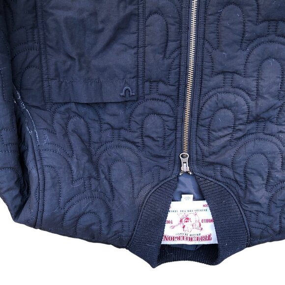Rare True Religion Quilted Jacket Large Black - Picture 7 of 9